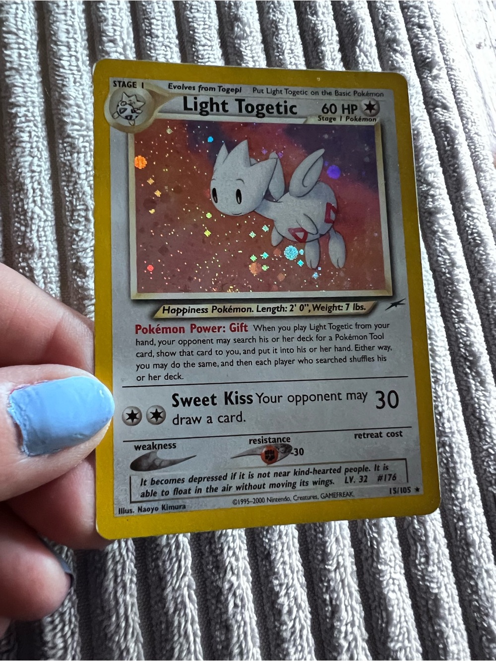 RARE Light Togetic 15/105 Neo Destiny Holo Pokemon Card